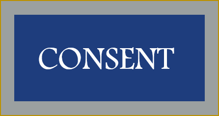 Consent on a blue and gray background